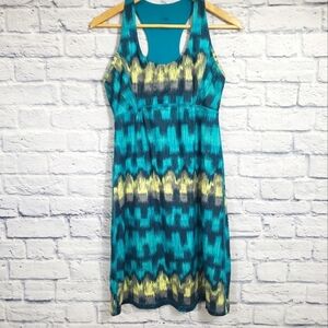 The North Face Blue and yellow racerback dress